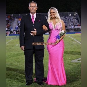 Beautiful pink prom dress! size 12! only worn once!